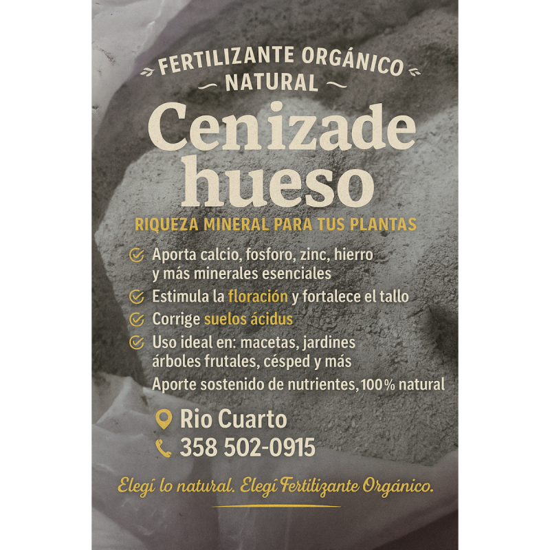 Fertilizante de hueso 100 mineral y efectivo -Rio cuarto y Zona