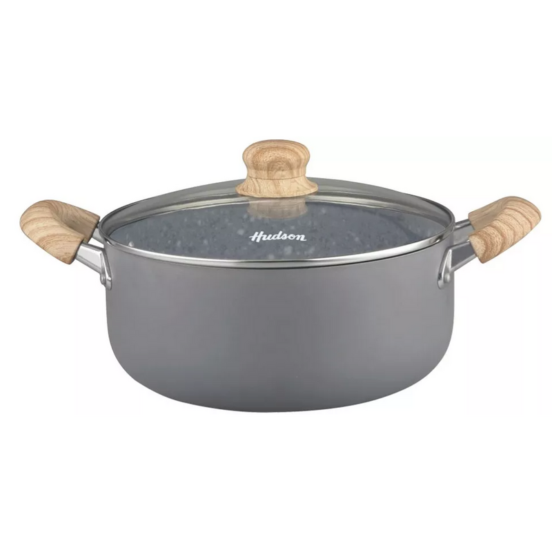 Cacerola Hudson De Aluminio C/antiadherente Granito 24 Cm Color Gris