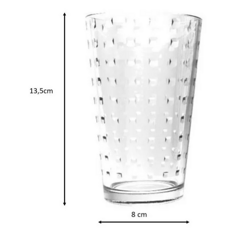 Vaso Rigolleau Noa Cuadros Trago Largo X 6 Color Transparente - 2