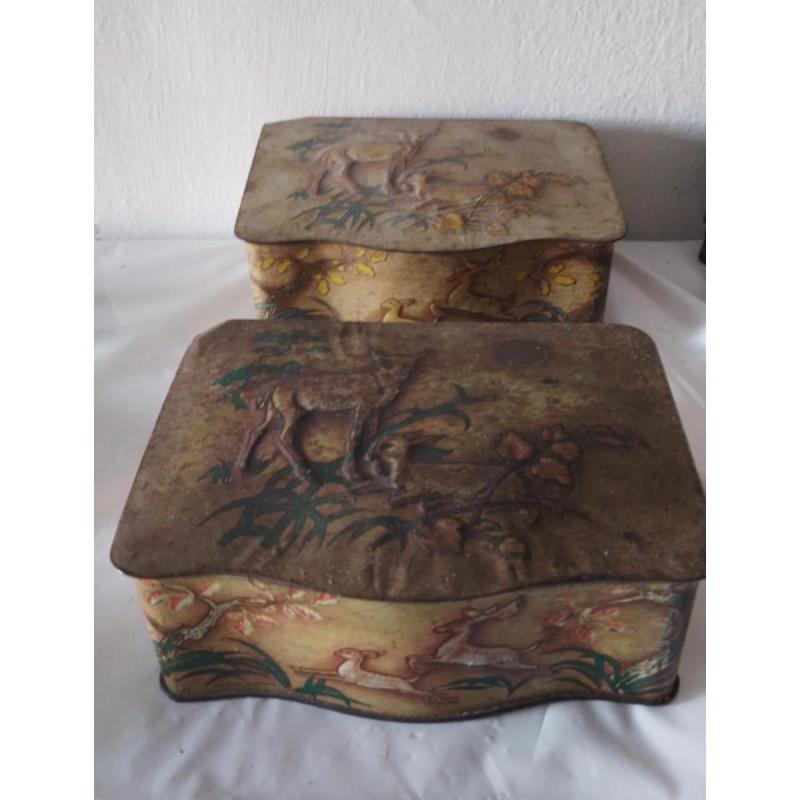 Latas Antiguas de Té La Virginia con relieve - 1/3