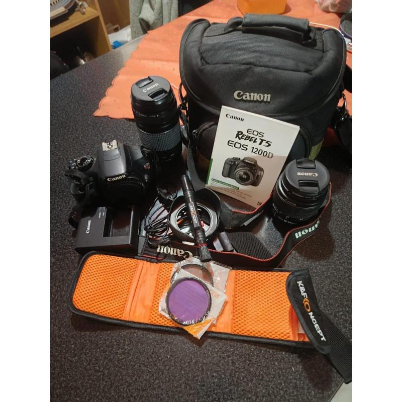 Vendo camara de foto digital canon eos 1200d rebel t5 y accesorios varios