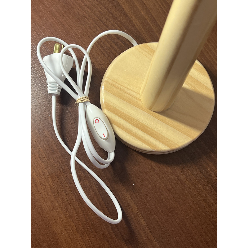 Lampara de madera con pantalla blanca "Solara" L-44 cm - 3/5