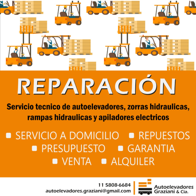 Reparacion, alquiler y venta de autoelevadores y afines.