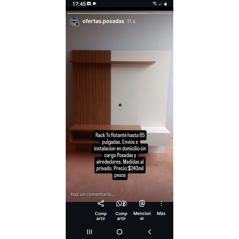 Rack tv flotante nuevo