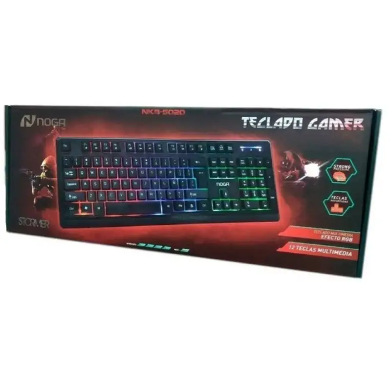 Teclado Gamer Pc Retroiluminado Usb Luces Led Noga Nkb-5020