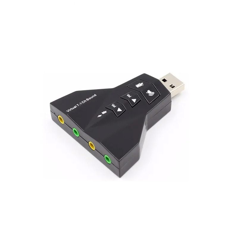 Placa De Audio Sonido Usb Externa Doble Salidas 7.1 Dj Pc Color Negro - 3