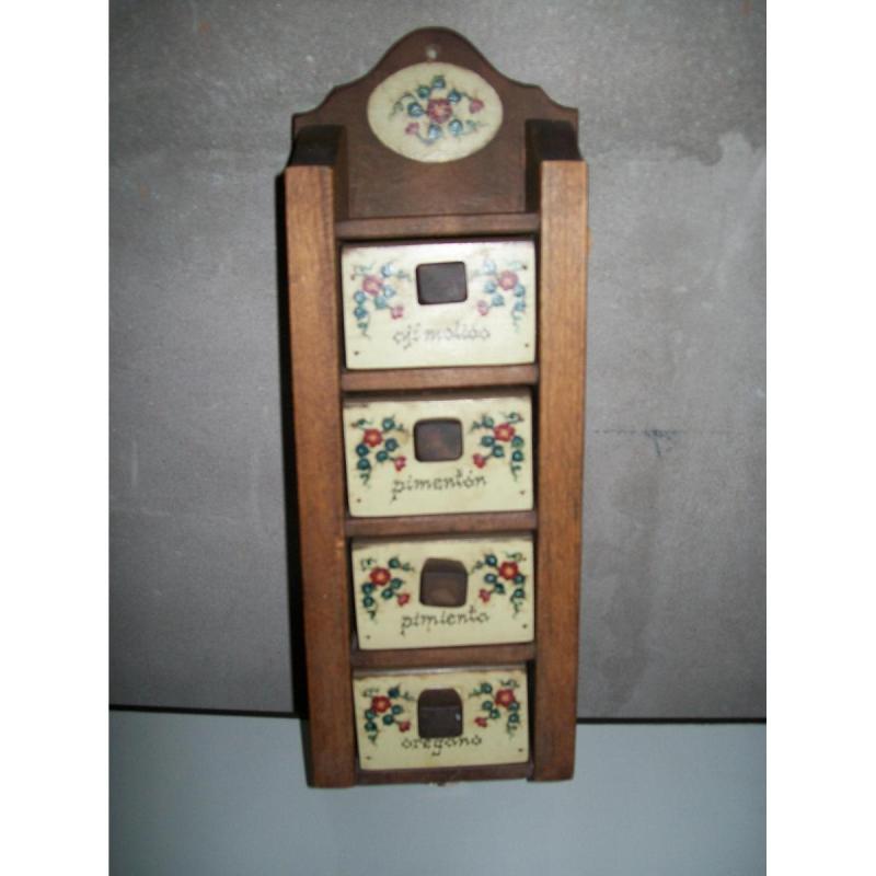 Especiero cajonero vertical de madera - 2