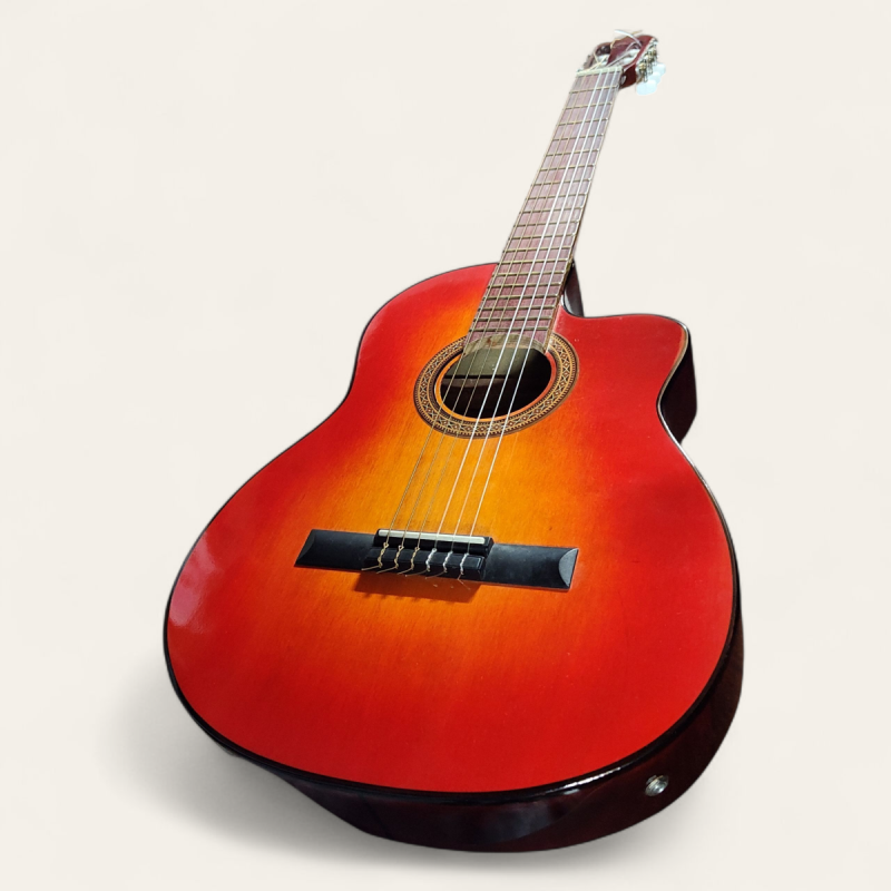 Guitarra Electro Criolla Cutaway Roja