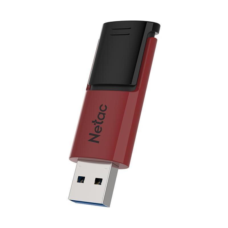 Pen drive 256 gb netac u182 3.0 red/black retractil