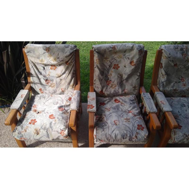 Sillones de living para retapizar, estructura muy buena madera - 3