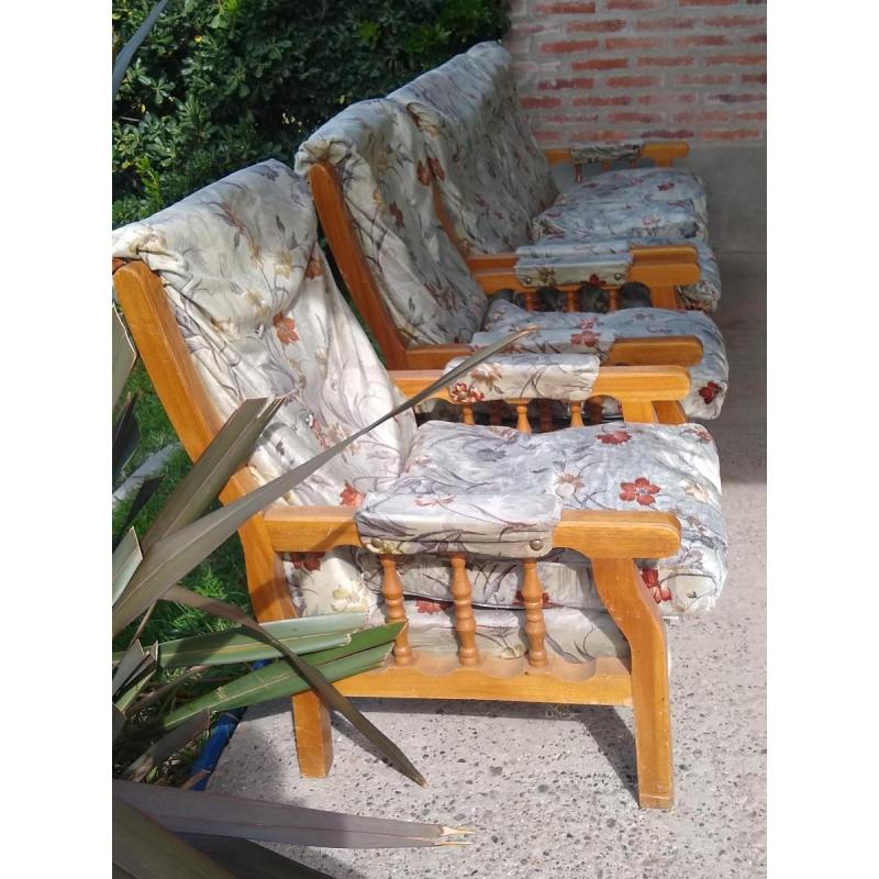 Sillones de living para retapizar, estructura muy buena madera - 4