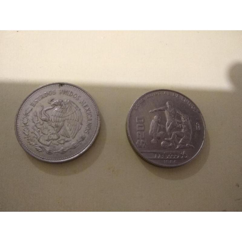 Moneda Mundial de Futbol México 86 de 200 pesos