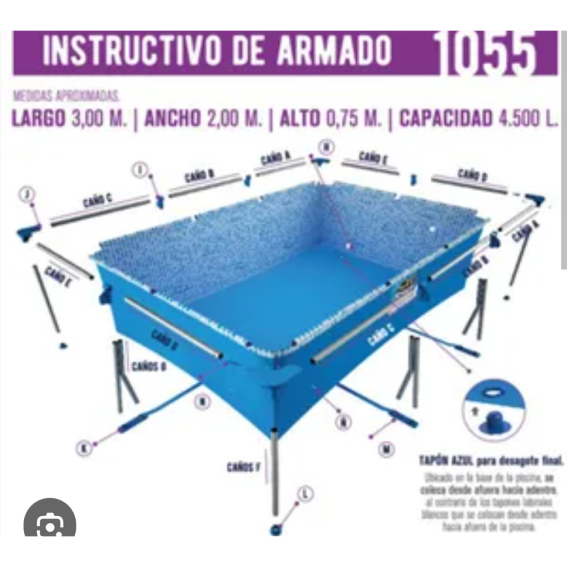 Pileta + cubre pileta+ caja repuesto