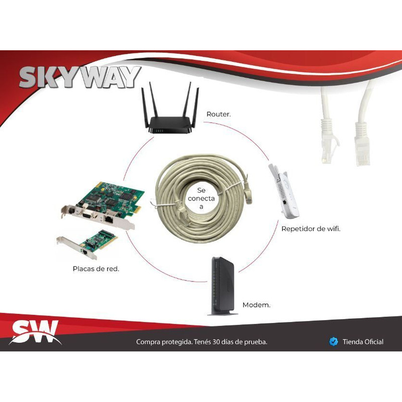 Cable Red Largo 50 Metros Cat 5e Rj45 Internet Ethernet - 2/4