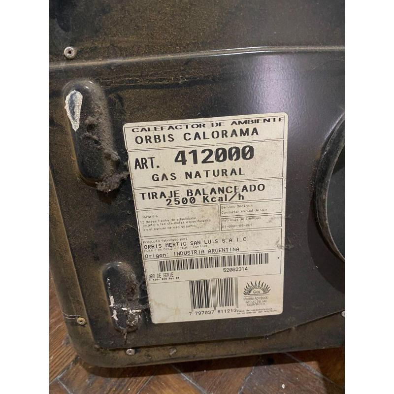 Calefactor Gas Nat. Orbis Tiro Balanceado 2500k 4126gon Gris