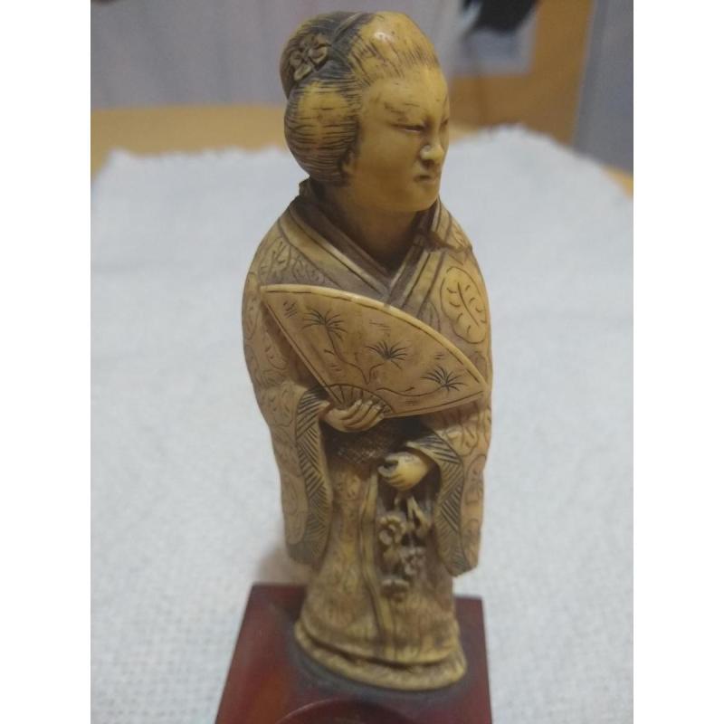 Antigua Figura De Geisha Japonesa Con Detalles - 2