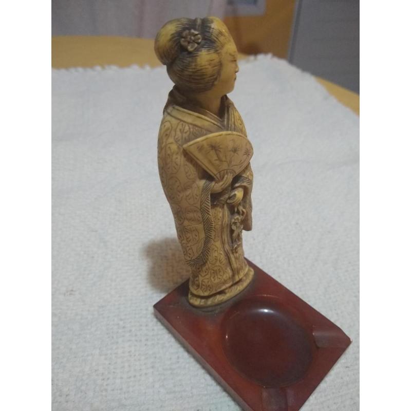 Antigua Figura De Geisha Japonesa Con Detalles - 4