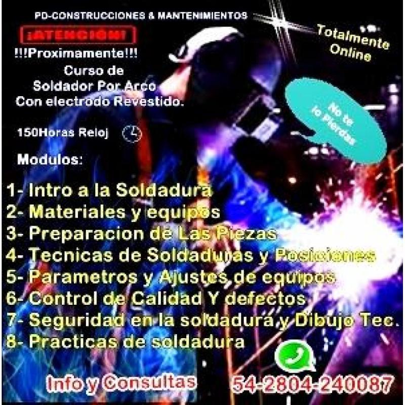 Curso de soldadura por electrodo revestido, totalmente online.