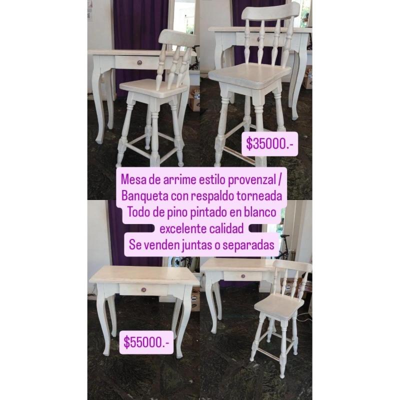 Mesa de arrime y banqueta