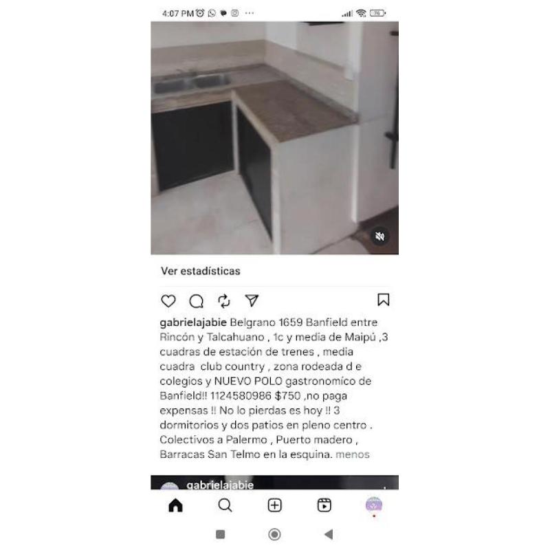 alquiler centro de Banfield , FINANCIAMOS LA ENTRADA DE TU ALQUILER