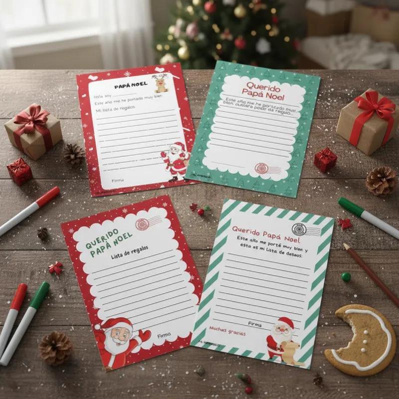 Papá Noel Y Reyes Kit Imprimible - Cartas, Sobres Y Tags para regalos