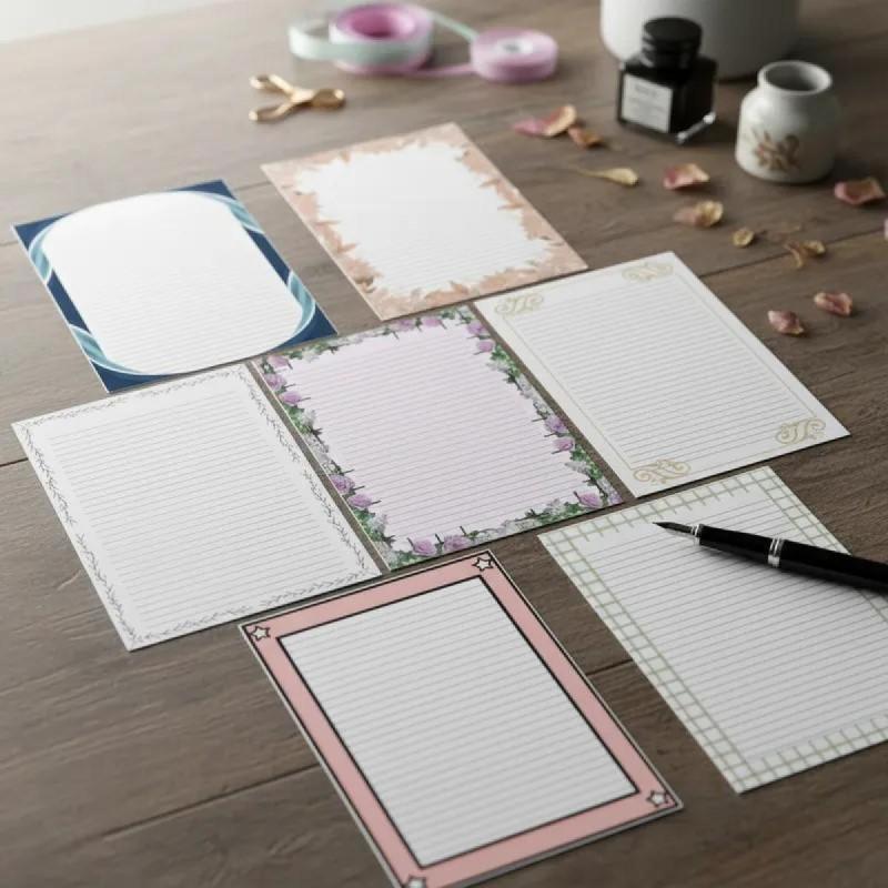 Hojas Rayadas Con Diseño de marcos - Anotador - Pdf imprimible