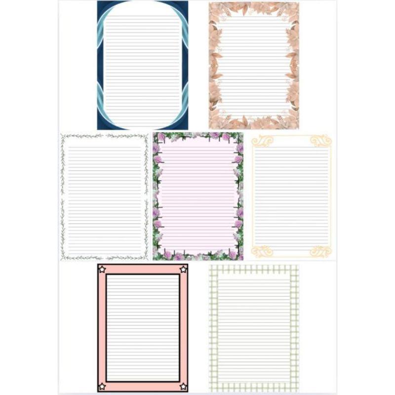 Hojas Rayadas Con Diseño de marcos - Anotador - Pdf imprimible - 6