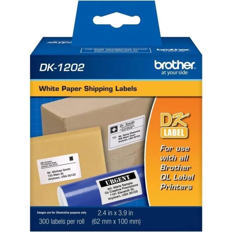 Etiquetas ORIGINALES Precortadas Brother Dk-1202 62*100mm X300uni Ql800