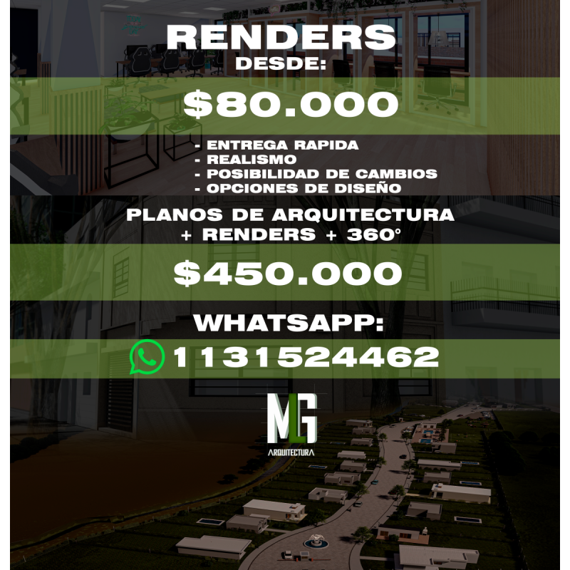 Renders/planos de arquitectura.