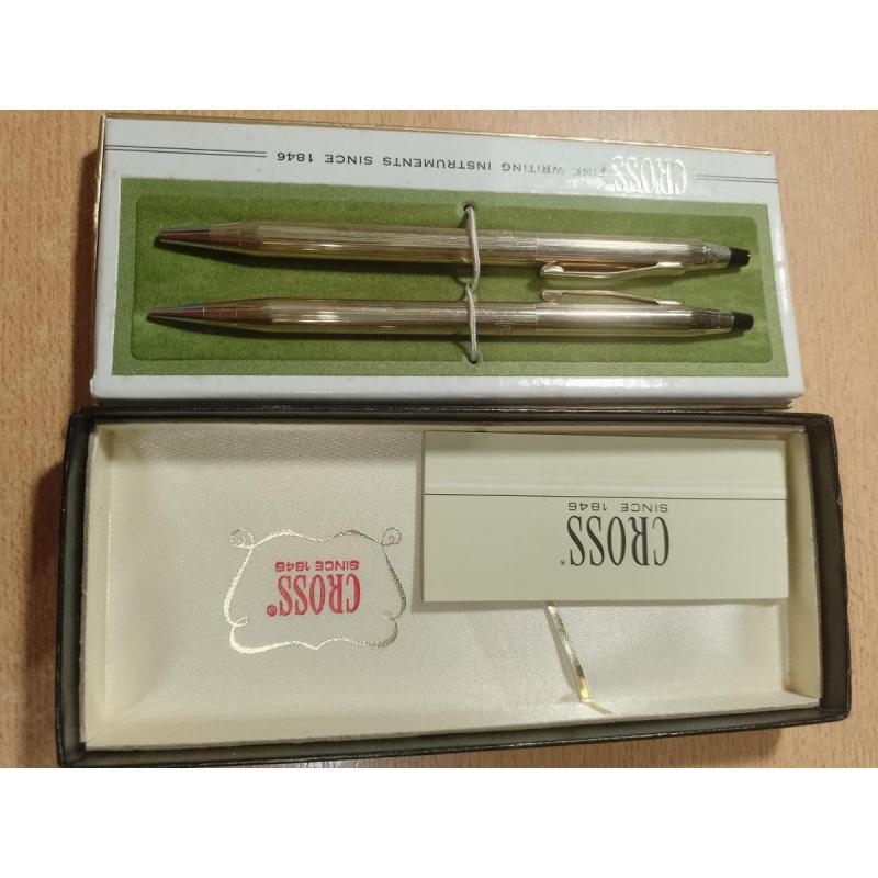 Estuche boligrafo y lanzamina cross oro 10k-