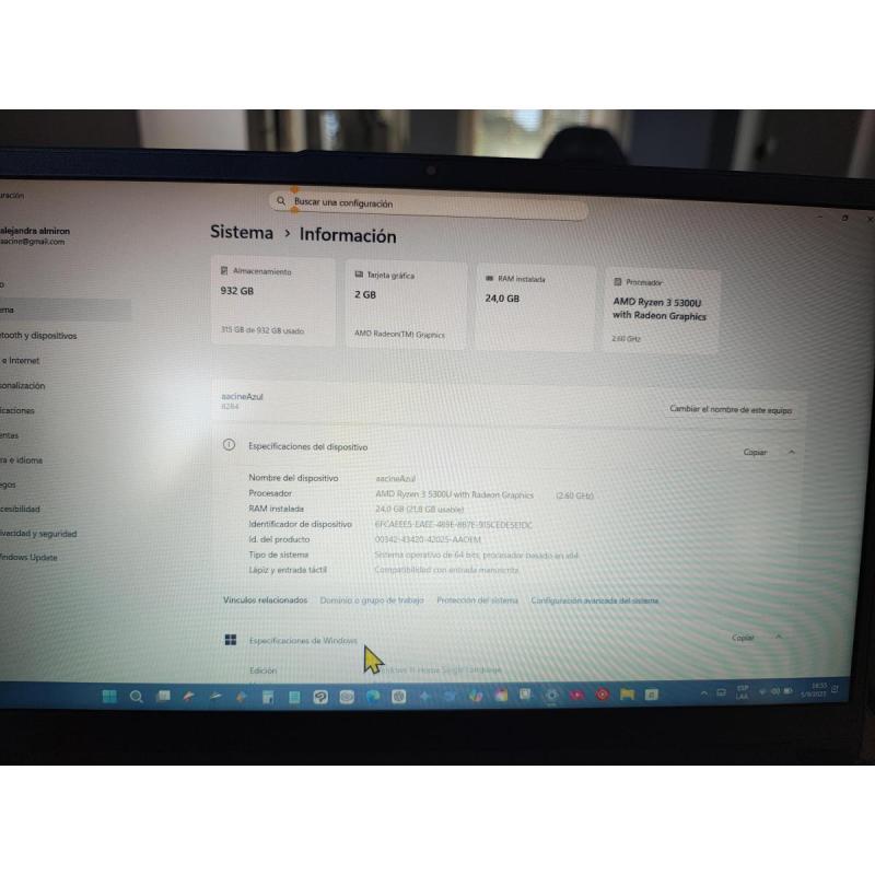 Notebook Lenovo Ideapad 15alc7 Abyss Blue Amd Ryzen 3 5300u