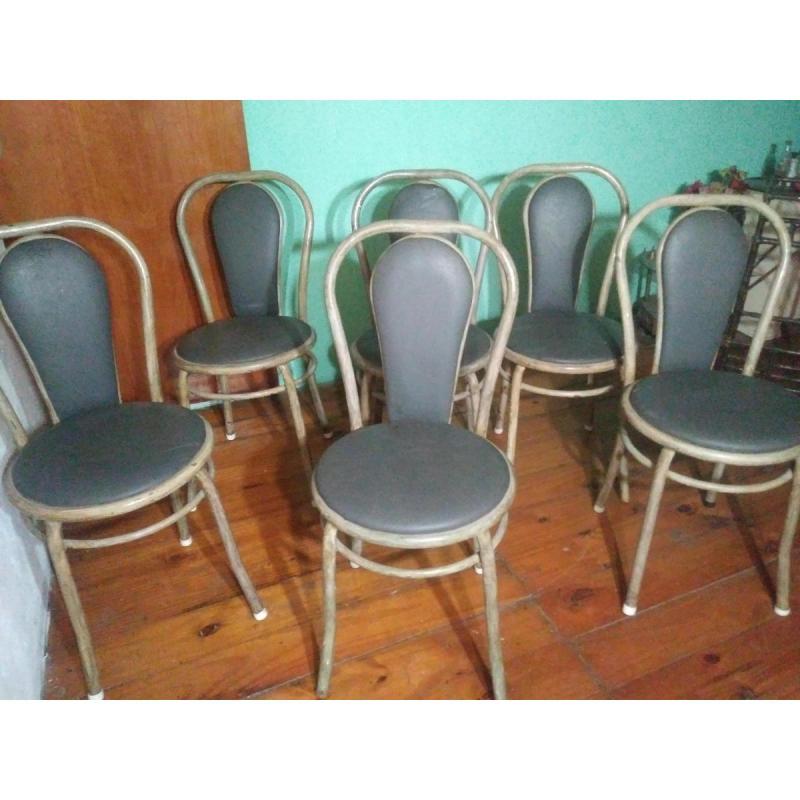 6 sillas de caÑo tapizadas buen estado - 2