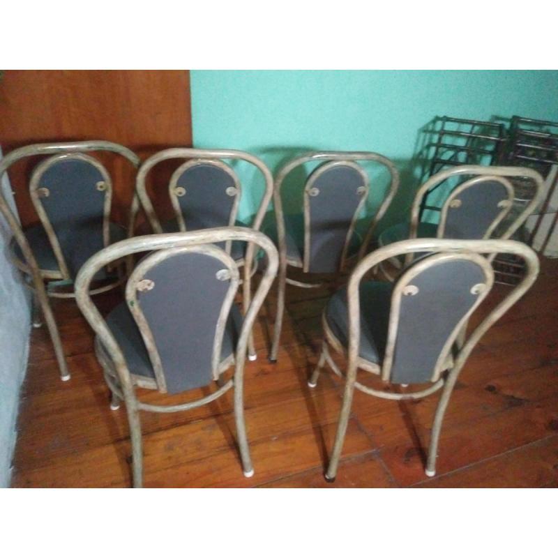 6 sillas de caÑo tapizadas buen estado - 4