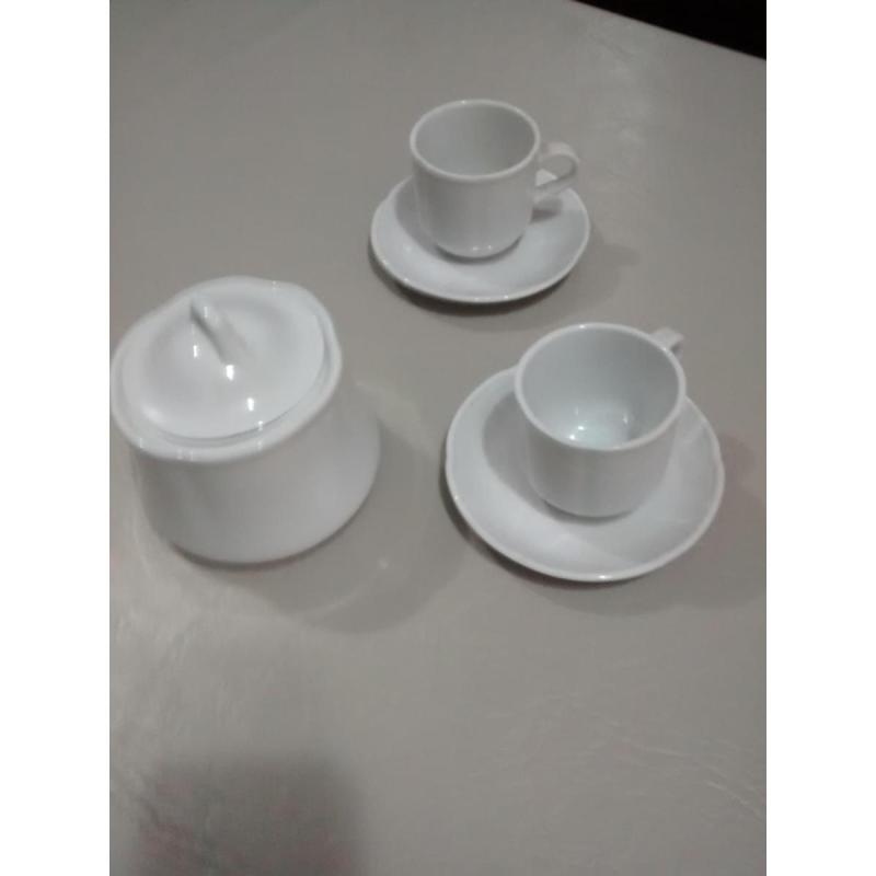 Azucarera con dos pocillos con platos Verbano - 2