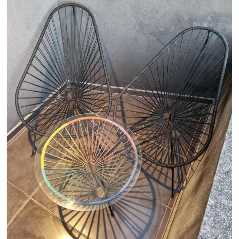 🪑 Juego de 2 Sillas Acapulco + Mesa Exterior