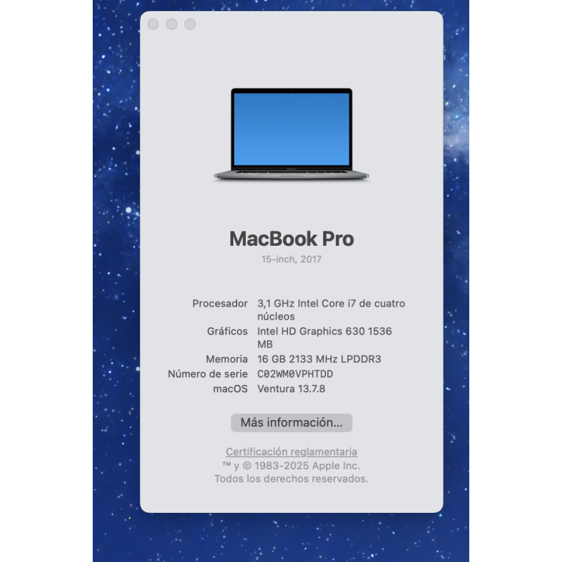 Mac book pro 2017 16 ram 1 tb disco ssd - 5