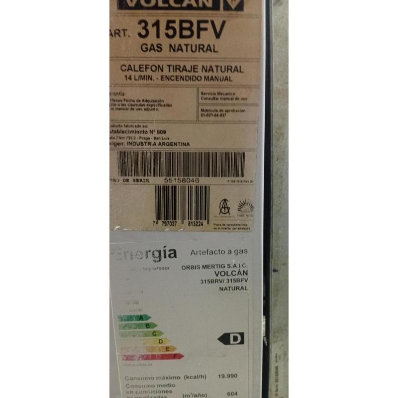 Calefón Volcán 14L