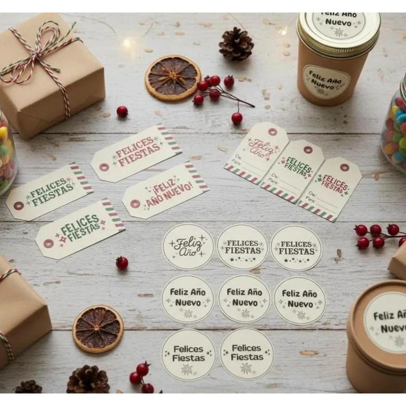 Felices Fiestas-Tags Y Etiquetas para Emprendedor- Imprimible Pdf