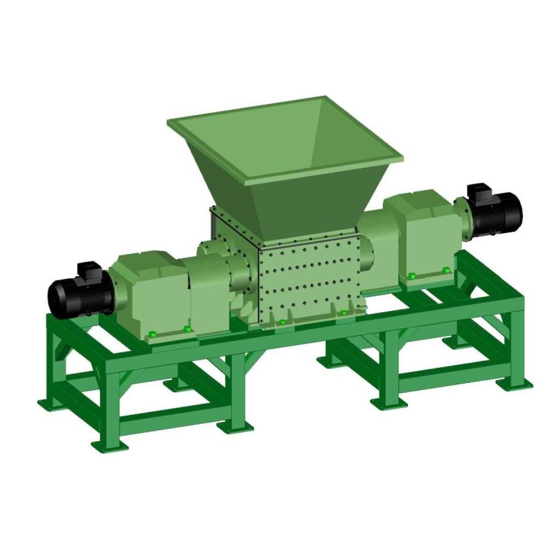 Triturador de dos ejes. Planos de las piezas y montaje.