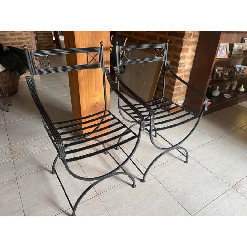 Dos Sillónes De Hierro Forjado Clásico Modelo Cruz