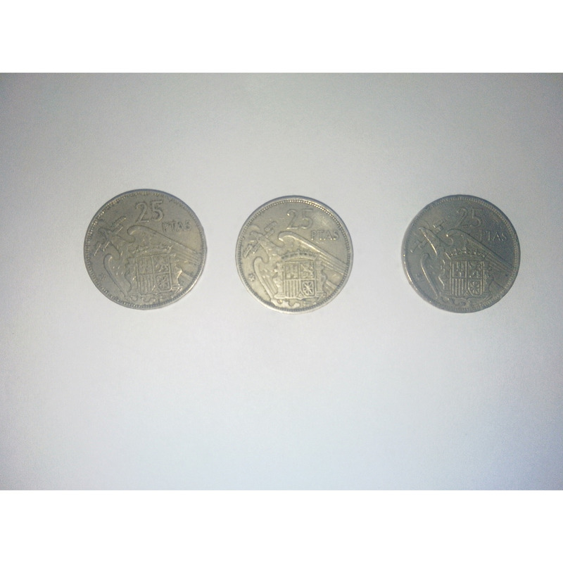 Vendo 3 monedas de 25 pesetas de 1957 - 2
