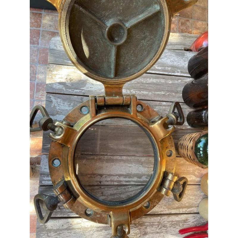 Ojo De Buey Bronce 45cm, con vidrio de seguridad y con Tapa Ciega - 2