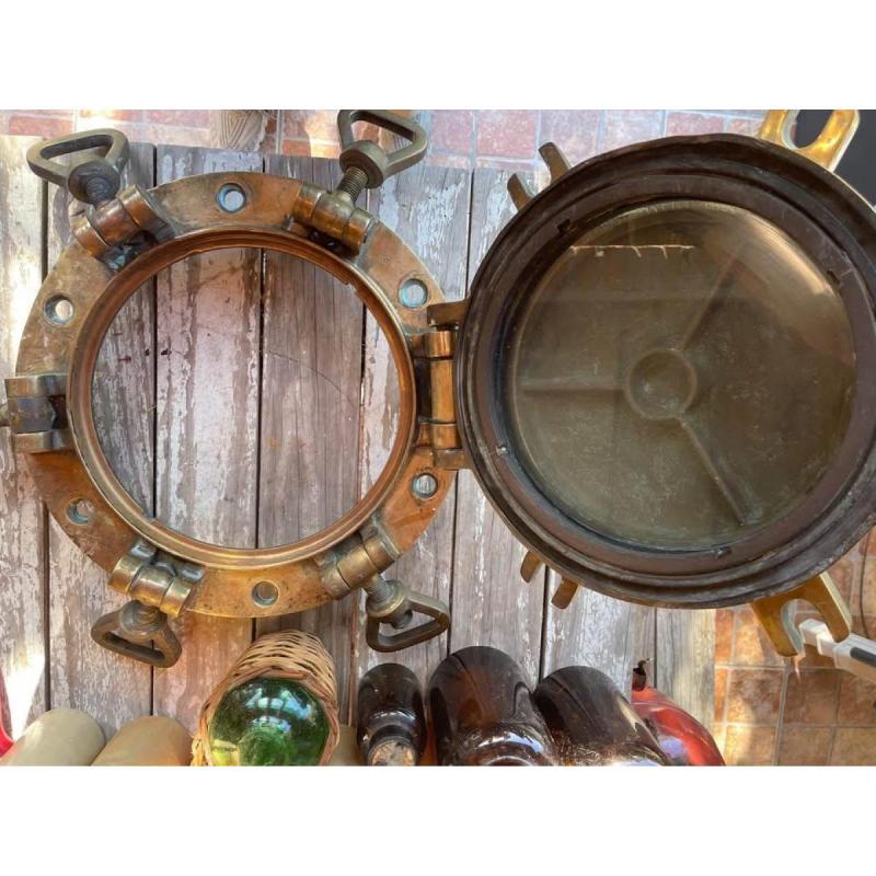Ojo De Buey Bronce 45cm, con vidrio de seguridad y con Tapa Ciega - 3