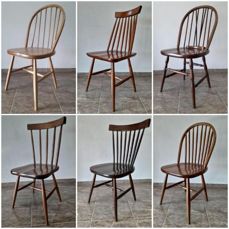 Sillas y mesas estilo Windsor en madera de Guatambú - 2