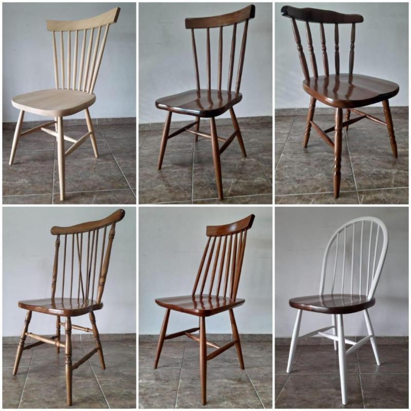 Sillas y mesas estilo Windsor en madera de Guatambú - 4