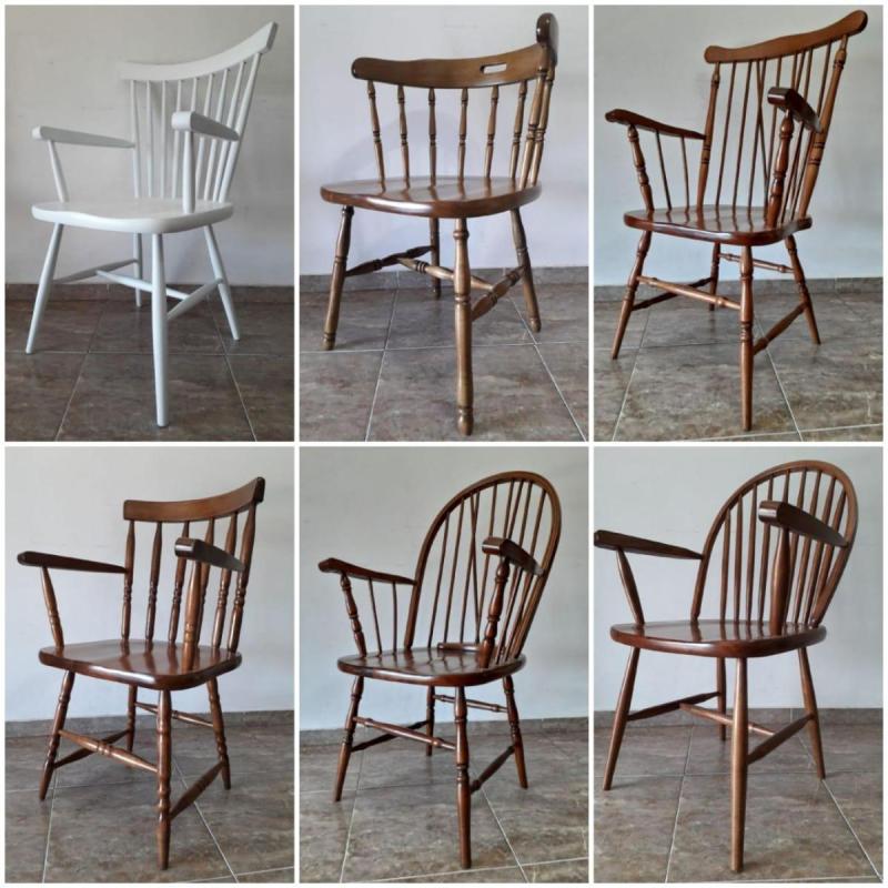 Sillas y mesas estilo Windsor en madera de Guatambú - 5