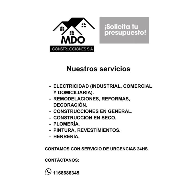 🔥 MDO Construcciones S.A. – Todo en Electricidad, Construcción y Mantenimiento (Zona Sur) - 4
