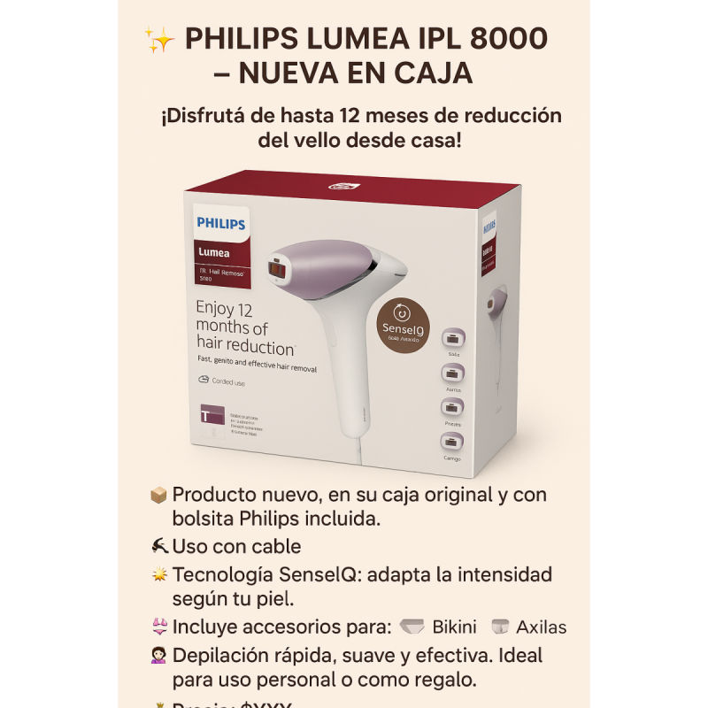 Depiladora philips lumea ipl