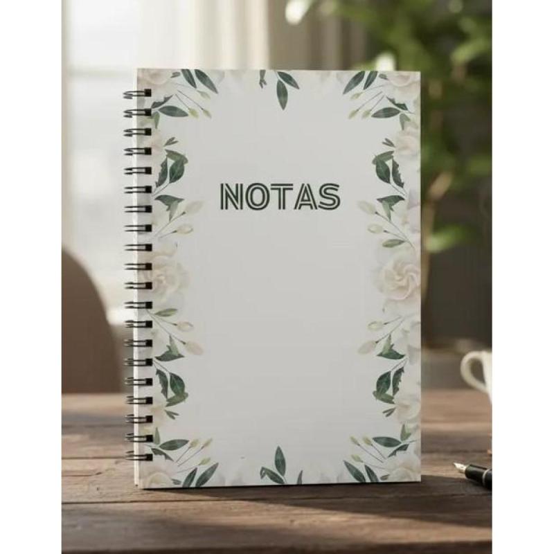 Hojas Rayadas Con Diseño Floral - Anotador - Pdf imprimible - 2