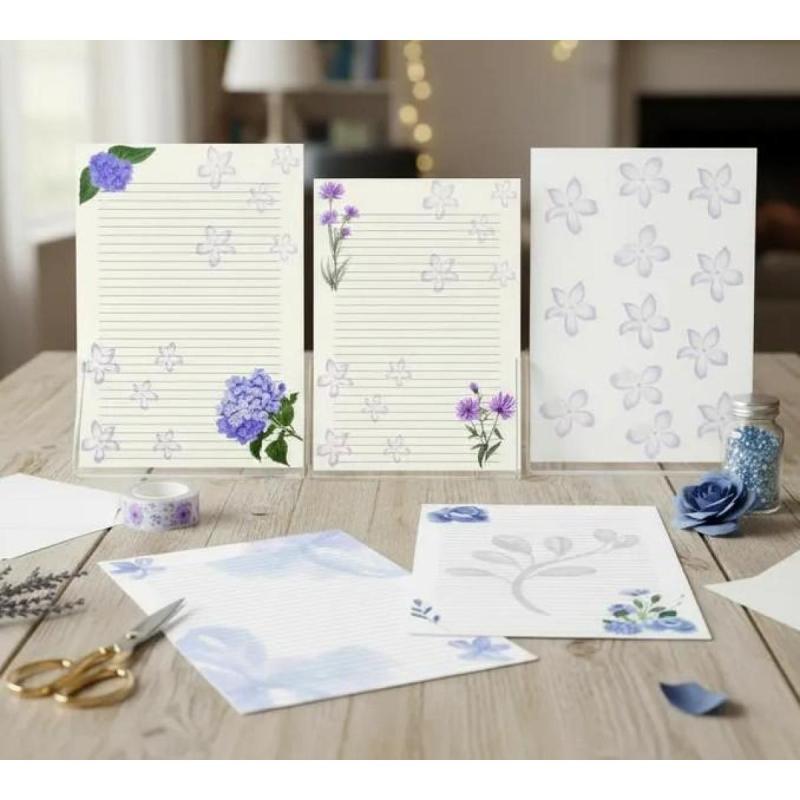 Hojas Rayadas Con Diseño Floral - Anotador - Pdf imprimible - 3
